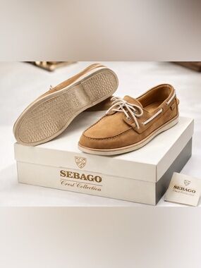 Sebago Men's Light Brown Suede Boat Shoes